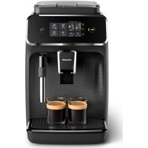 Philips Автоматична еспресо машина 2200 series 2 напитки, Приставка Classic за разпенване, Сензорен дисплей, цвят Черно