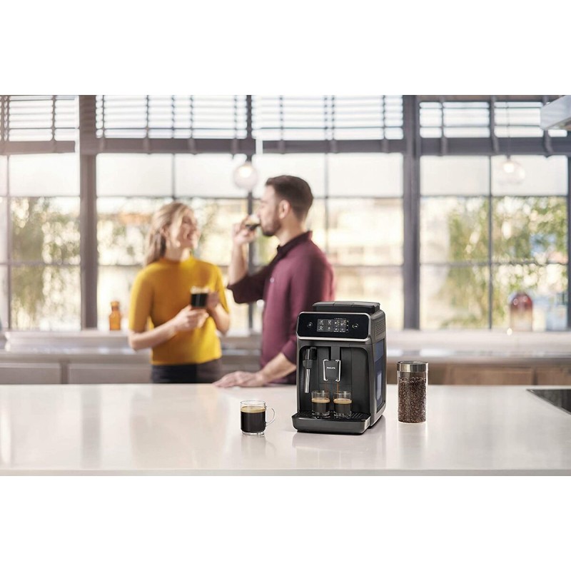 Philips Автоматична еспресо машина 2200 series 2 напитки, Приставка Classic за разпенване, Сензорен дисплей, цвят Черно-EP2220/10