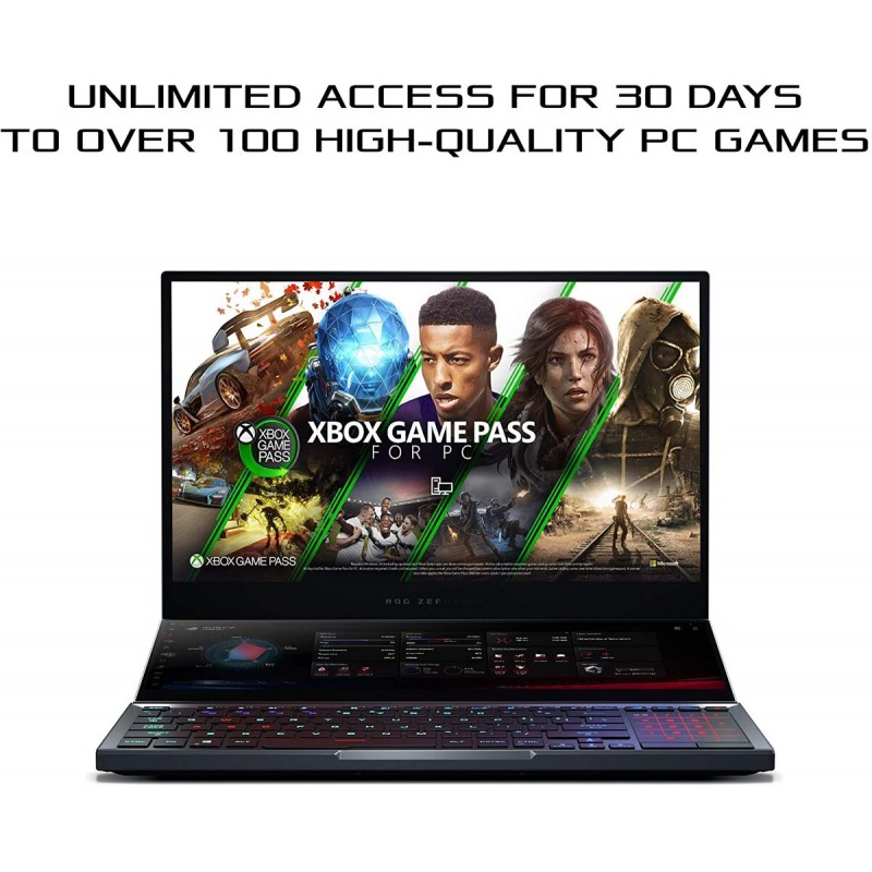 Лаптоп Asus ROG Zephyrus Duo15 GX550LWS-HF046T, 15.6" FHD (1920x1080) IPS AG 300Hz, i7-10875H, RTX 2070 SUPER Max-Q 8GB GDDR6, 16GB DDR4 3200MHz, 1TB M.2 PCIE NVMe SSD - 90NR02Y1-M01510