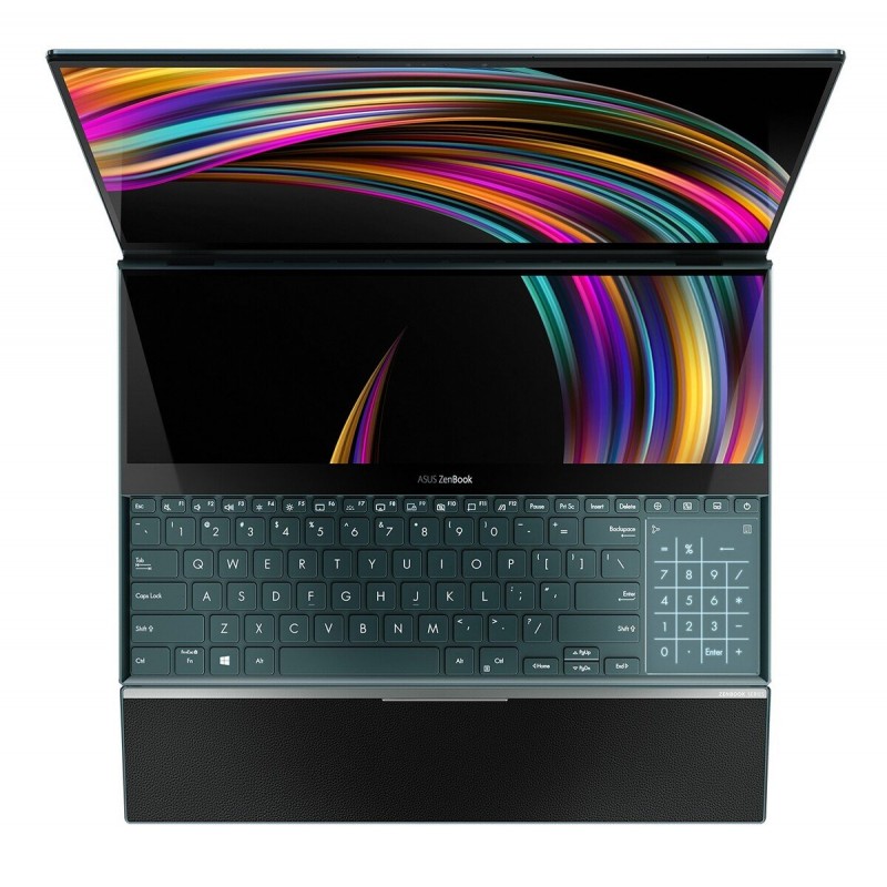 Лаптоп Asus ZenBook Pro Duo UX581LV-H2002R, 15.6" OLED 4K (3840x2160) Touch IPS, 14 4K UHD (3840x1100), i7-10750H, GeForce RTX 2060 6GB GDDR6, 16GB DDR4 2666MHz, 1TB M.2 NVMe SSD - 90NB0RQ1-M00120