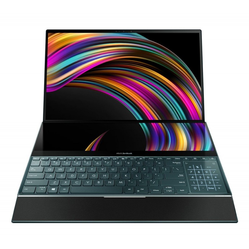 Лаптоп Asus ZenBook Pro Duo UX581LV-H2002R, 15.6" OLED 4K (3840x2160) Touch IPS, 14 4K UHD (3840x1100), i7-10750H, GeForce RTX 2060 6GB GDDR6, 16GB DDR4 2666MHz, 1TB M.2 NVMe SSD - 90NB0RQ1-M00120