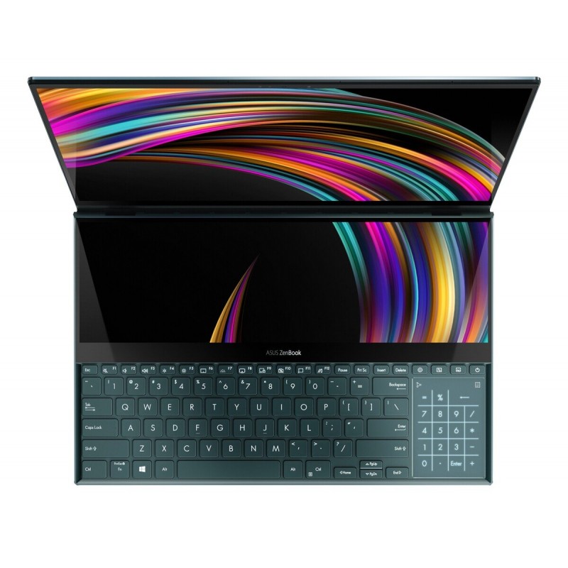 Лаптоп Asus ZenBook Pro Duo UX581LV-H2002R, 15.6" OLED 4K (3840x2160) Touch IPS, 14 4K UHD (3840x1100), i7-10750H, GeForce RTX 2060 6GB GDDR6, 16GB DDR4 2666MHz, 1TB M.2 NVMe SSD - 90NB0RQ1-M00120