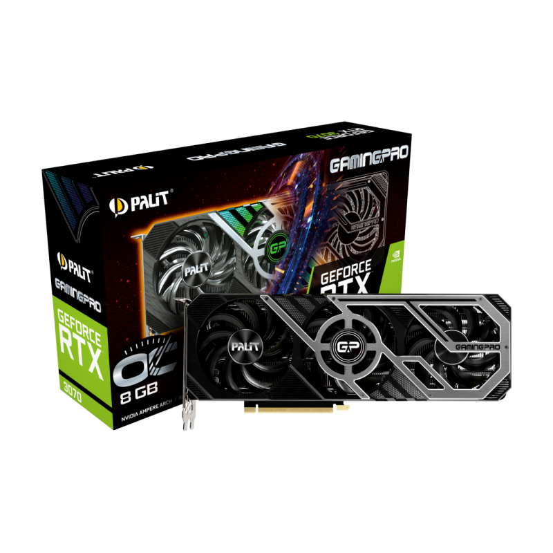 Видео карта PALIT RTX 3070 Gaming Pro OC 8GB GDDR6 1770 MHz, 256-bit-NE63070S19P2-1041A