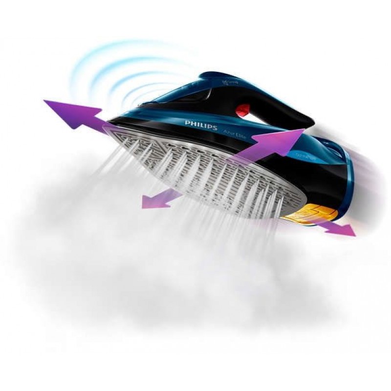 Philips Парна ютия Azur Elite, технология OptimalTEMP 3000 W, 65 г/мин непрекъсната пара, 260 г, парен удар, Гладеща повърхност SteamGlide Plus-GC5034/20