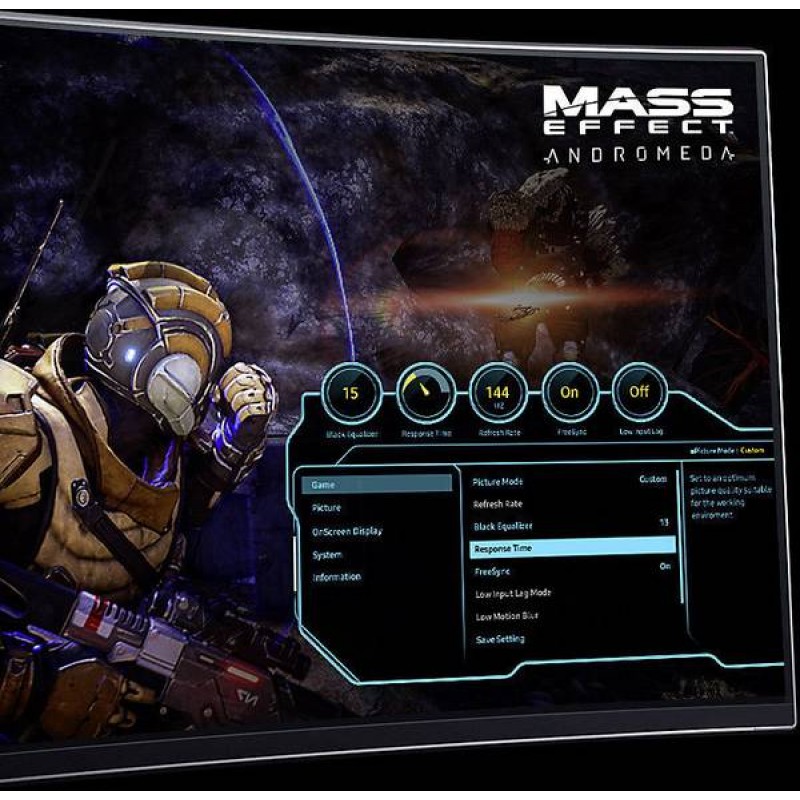 Монитор Samsung 48.9" QLED, Super Ultra-wide 32:9 (3840x1080) VA 144Hz, 1ms, 1800R, Curved, Nvidia G-Sync, FreeSync: AMD FreeSync - C49HG90D