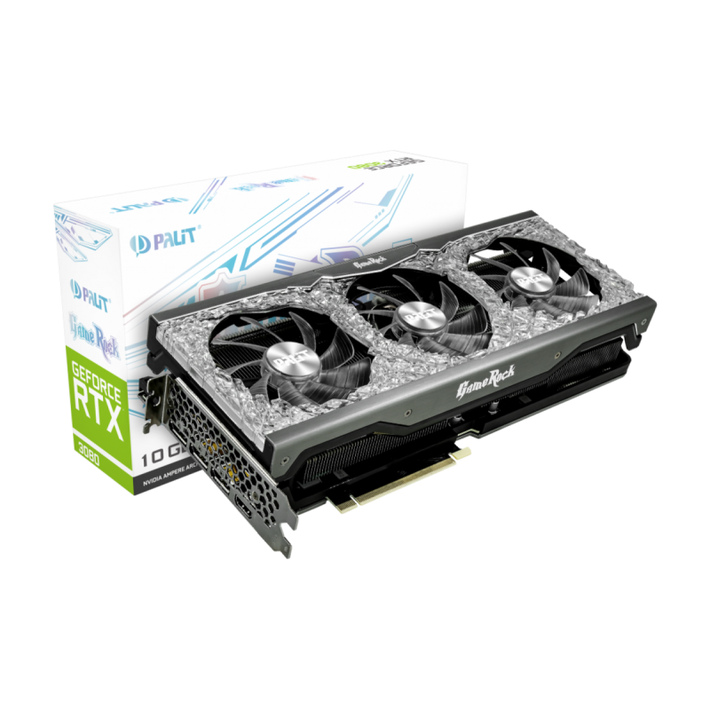 Видео карта PALIT RTX 3080 GameRock 10GB GDDR6X 1755MHz, 320-bit, Power 3x8-pin, NED3080U19IA-1020G