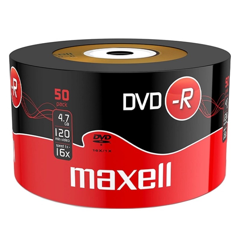 DVD-R MAXELL, 4,7 GB, 16x, 50 бр.-ML-DDVD-R4.7-50-SH