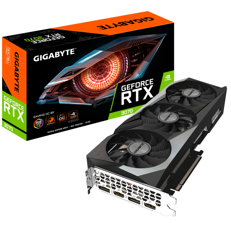 Видео карта Gigabyte GeForce RTX 3070 GAMING OC 8GB GDDR6 256-bit 1‎815MHz-N3070GAMING-OC-8GD