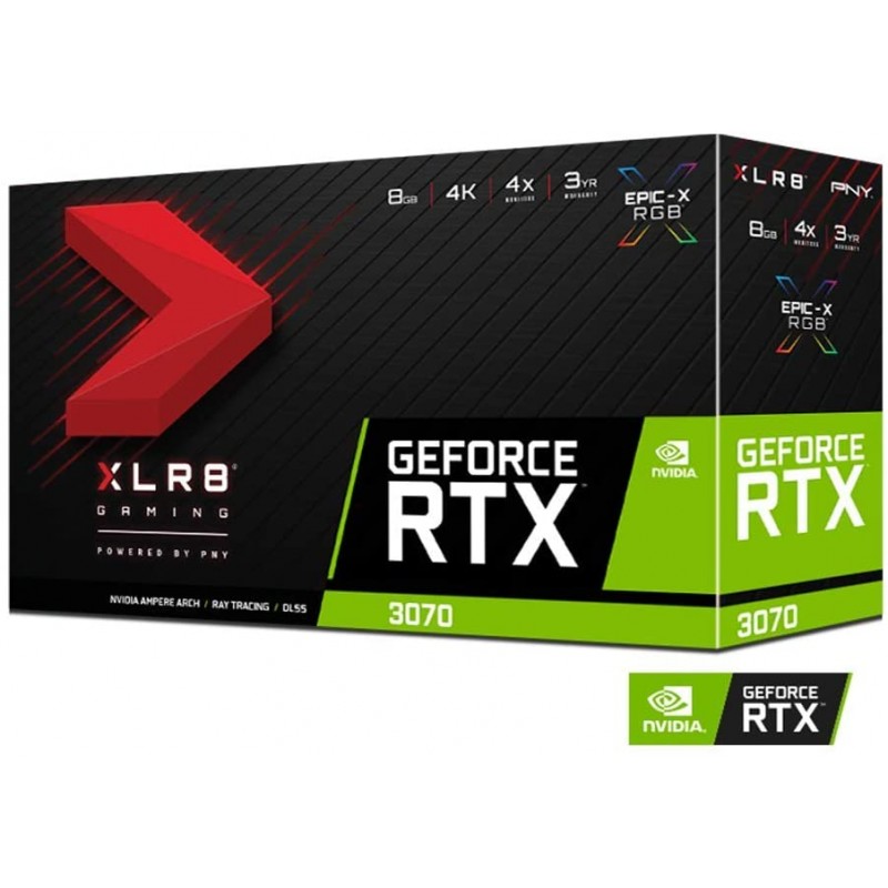 Видео карта PNY RTX 3070 8GB GDDR6 256-bit XLR8 Gaming REVEL EPIC-X RGB 1725MHz-VCG30708TFXPPB