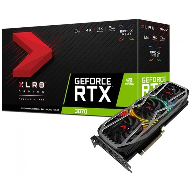 Видео карта PNY RTX 3070 8GB GDDR6 256-bit XLR8 Gaming REVEL EPIC-X RGB 1725MHz-VCG30708TFXPPB