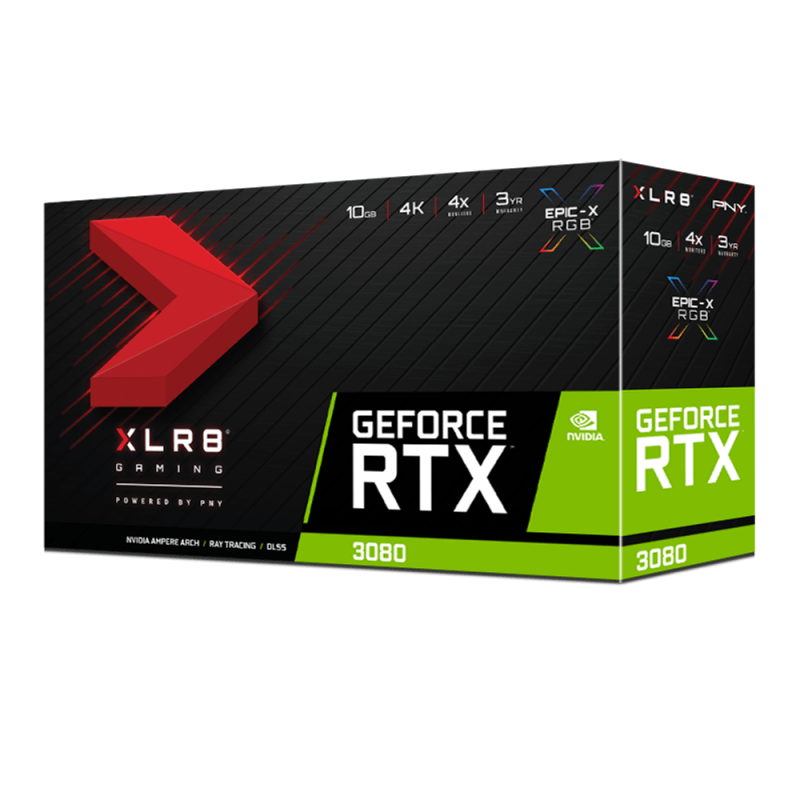 Видео карта PNY RTX 3080 10GB GDDR6X XLR8 Gaming REVEL EPIC-X RGB, 320-bit 1710MHz-VCG308010TFXPPB