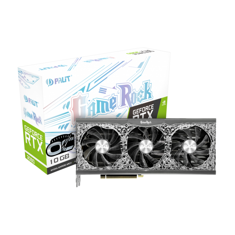 Видео карта Palit GeForce RTX 3080 GameRock OC 10GB GDDR6X 320-bit 1860MHz-NED3080H19IA-1020G