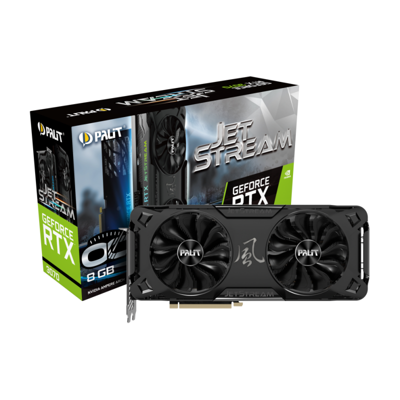 Видео карта Palit GeForce RTX 3070 JetStream OC 8GB GDDR6 256-bit 1815MHz - E63070T19P2-1040J-OC