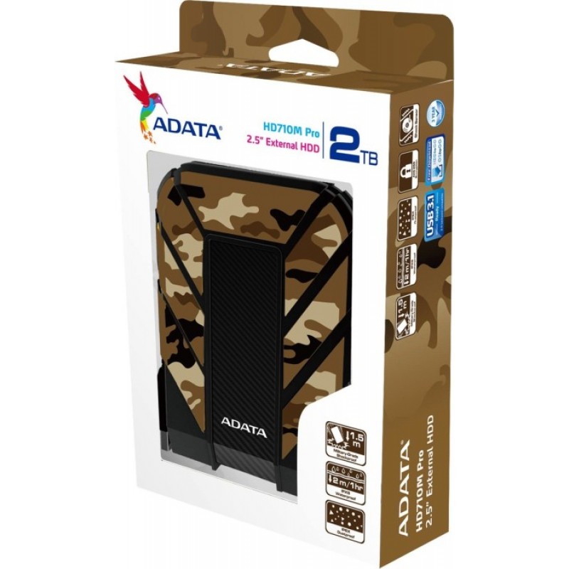 Преносим Твърд диск 2TB ADATA HD710M Pro, 2.5", USB 3.1