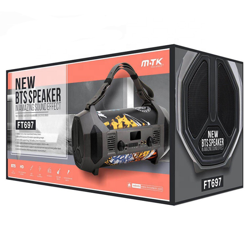 Bluetooth караоке колонка Moveteck FT697, USB, FM, AUX, Многоцветен