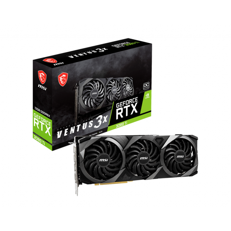 Видео карта MSI GeForce RTX™ 3080 Ti VENTUS 3X 12GB OC, 1695 MHz, 384-bit-912-V389-078