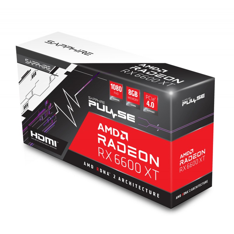 Видео карта SAPPHIRE PULSE AMD Radeon™ RX 6600 XT OC, 8GB GDDR6, Boost Clock 2593MHz, AMD RDNA™ 2 Architecture-11309-03-20G