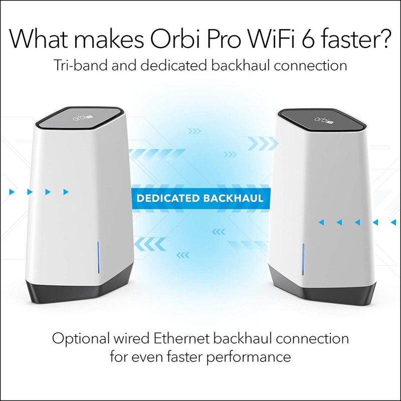 NETGEAR Orbi Pro WiFi 6 Business Tri-Band Mesh AX6000 System-SXK80B4-100EUS