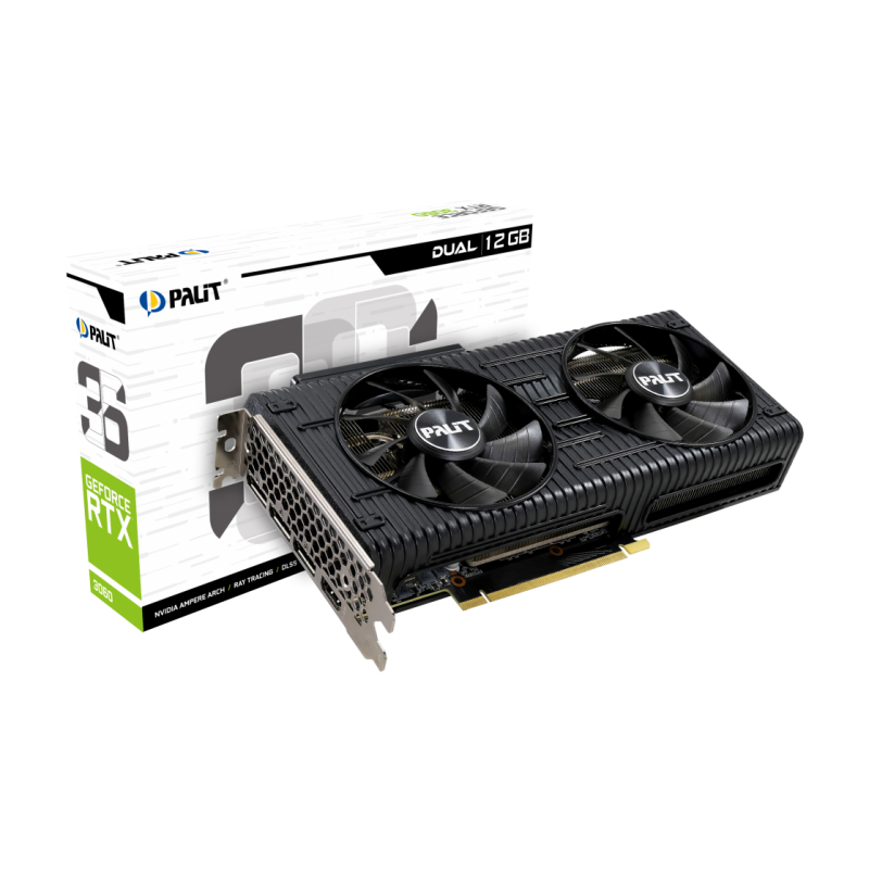 Видео карта Palit RTX 3060 DUAL 12GB GDDR6 192-bit 1777MHz, EAN:4710562242423