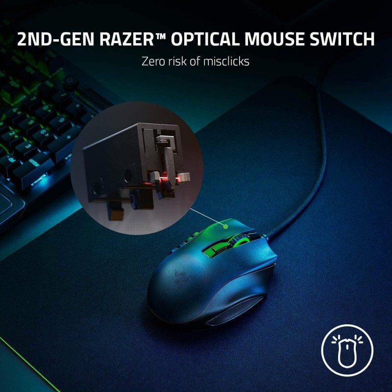Геймърска мишка Razer Naga X 5G optical sensor with 99.4% resolution accuracy-RZ01-03590100-R3M1