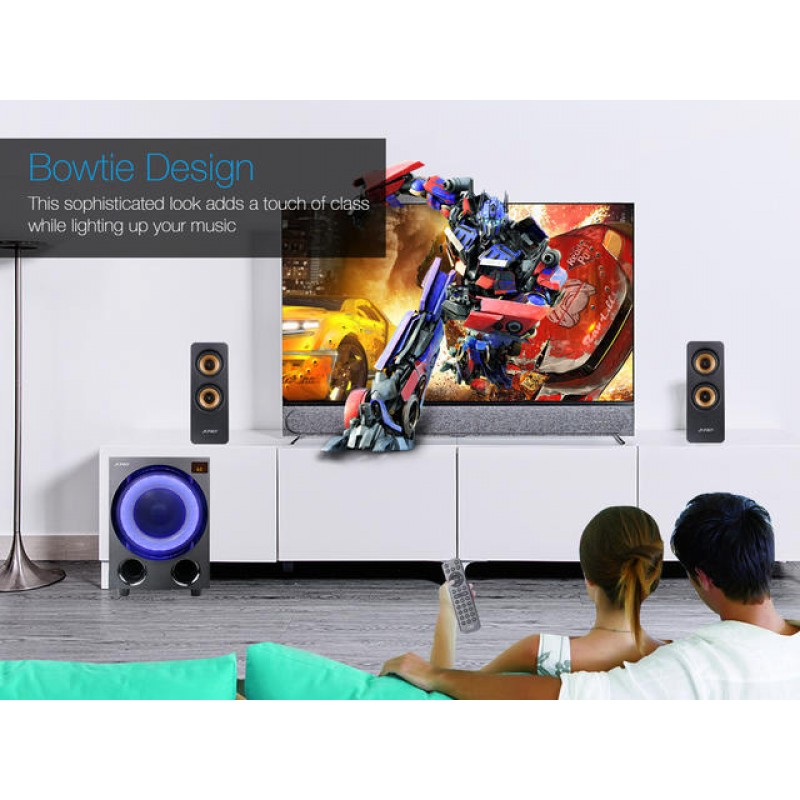 Multimedia Bluetooth Speakers F&D F770X 2.1 (Subwoofer driver: 5.25”*2pcs / Satellite driver: 2.5”*4pcs), BT 5.0 /AUX/FM/USB/OPTICAL, LED Display, Multicolor LED lighting, 76W-F770X