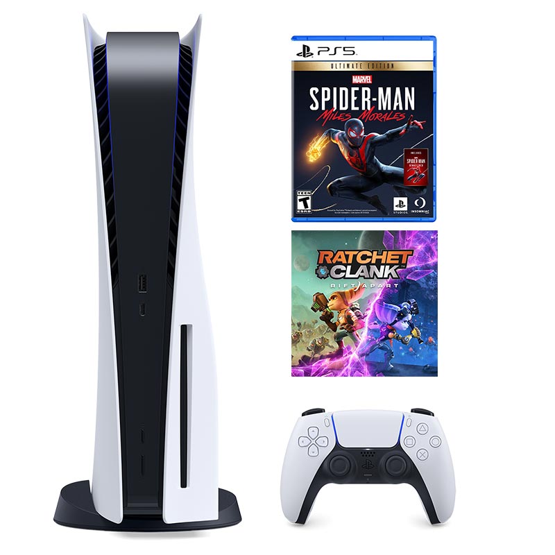 Игрална конзола SONY PS5 825GB Disc Edition White + подарък 2 игри ( Spiderman Miles Morales + Ratchet & Clank: Rift Apart EU)-SONY-PS5-825GB-DISC-ED-WHITE-6