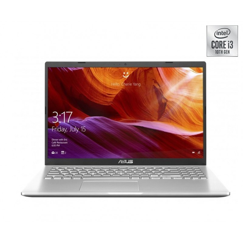 Бизнес Лаптоп ASUS X509JA-WB301C, 15.6" (39.62 см) МАТОВ LED Full HD (1920 x 1080) TN, Intel i3-1005G1, SSD 256GB NVME, 4GB DDR4 Рам памет, Сребрист + Подарък оригинална раница Asus-X509JA-WB301C