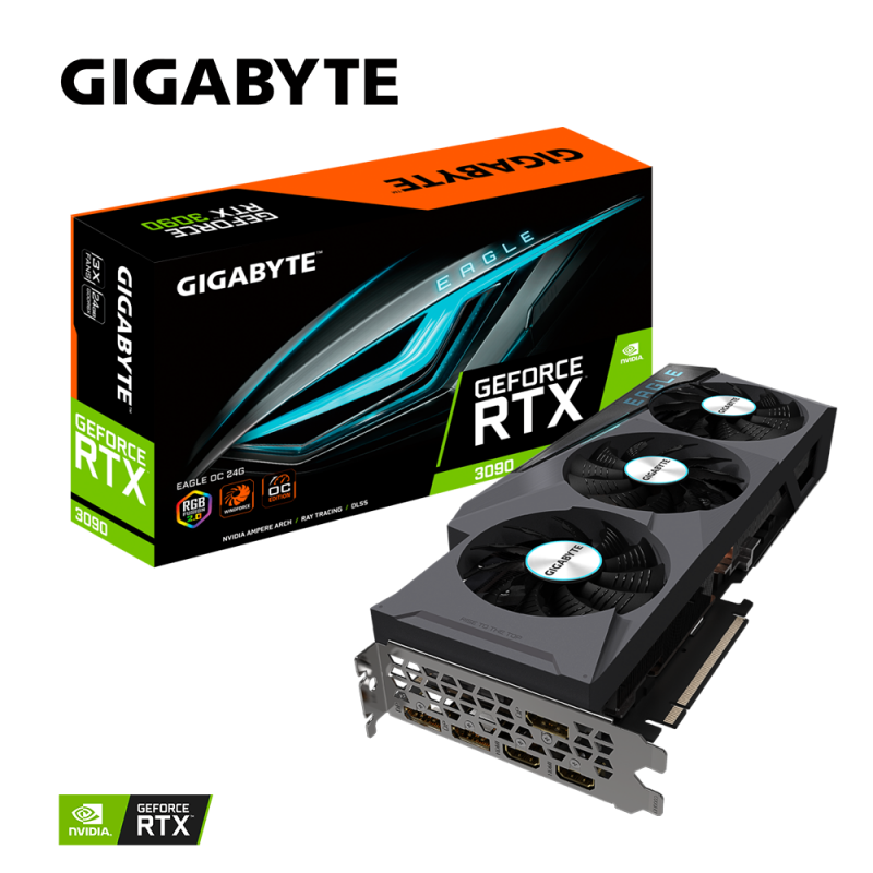 Видео карта Gigabyte GeForce RTX 3090 EAGLE OC 24GB GDDR6X 384-bit-GV-N3090EAGLE OC-24GD