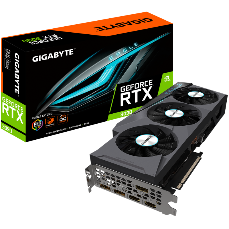 Видео карта Gigabyte GeForce RTX 3090 EAGLE OC 24GB GDDR6X 384-bit-GV-N3090EAGLE OC-24GD