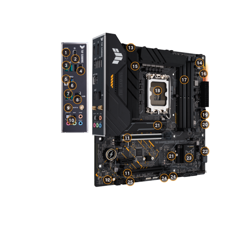 Дънна платка ASUS TUF GAMING B660M- PLUS WIFI D4 Intel B660 LGA 1700 micro ATX-90MB1930-M0EAY0