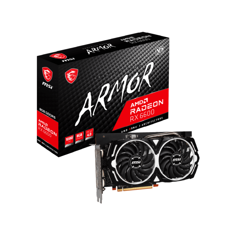 Видео карта MSI Radeon RX 6600 ARMOR V1 8GB GDDR6-MSI-RX-6600-ARMOR-8G-V1