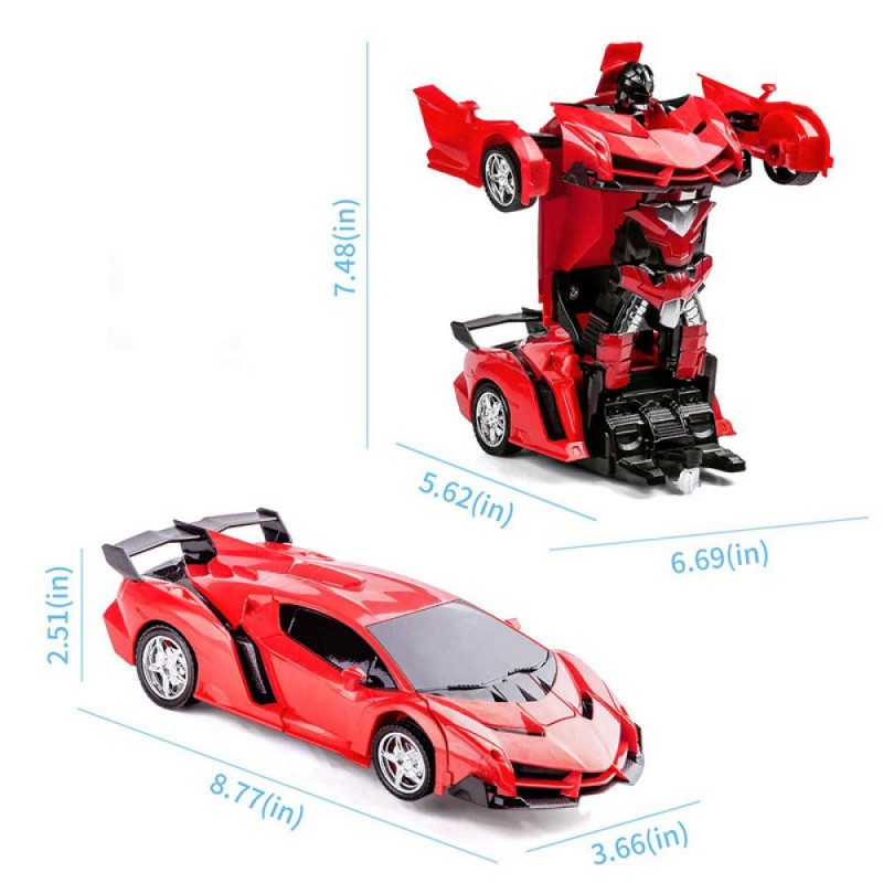 Червена трансформираща се кола с дистанционно управление-red-transformable-car
