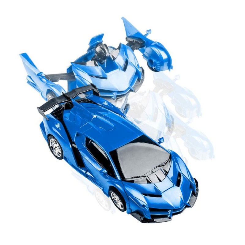 Синя трансформируема кола с дистанционно управление-blue-transformable-car