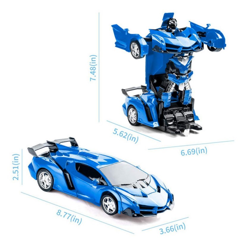Синя трансформируема кола с дистанционно управление-blue-transformable-car
