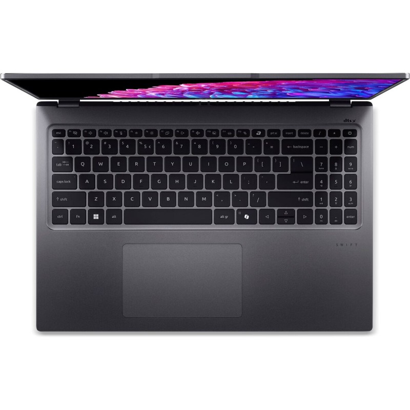 Лаптоп ACER SWIFT SFG16-72-5657, 16" (1920x1200), Intel Ultra 5 125U, 16GB LPDDR5 6400MHz, 512GB M.2 NVMe SSD, SFG16-72-5657