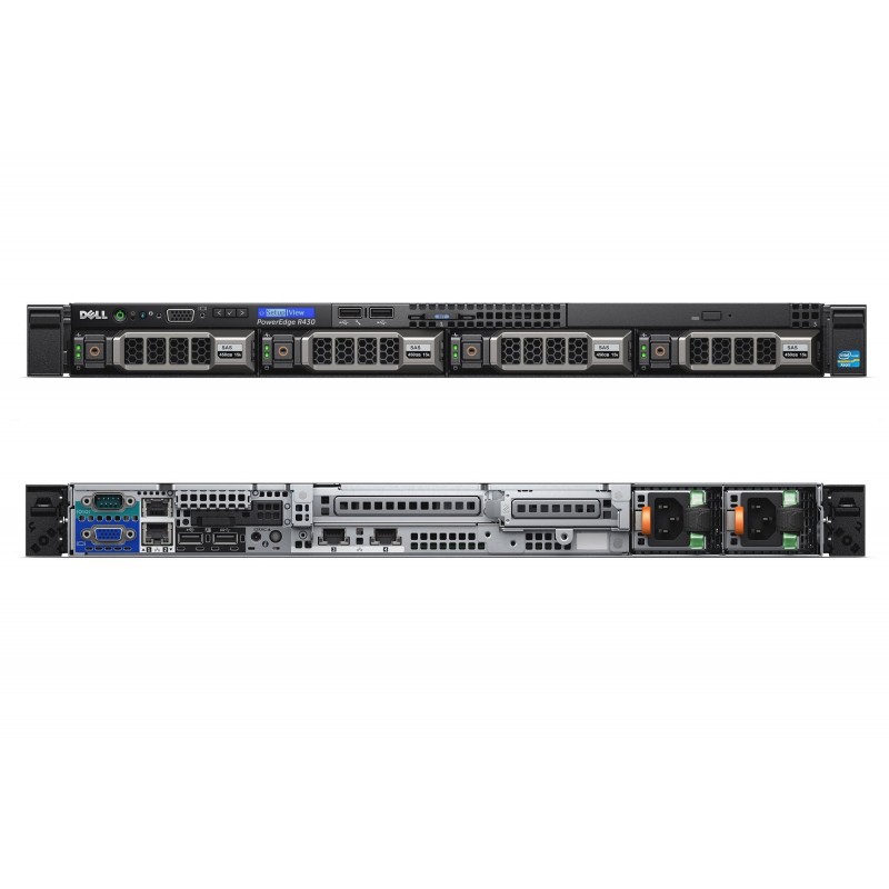 Сървър Dell PE R430 Server,2xXeon E5-2630 v4,3.5" Chassis with up to 4 HDD, 8GB RAM RDIMM, 2400MT/s-R43022630V48G0TH73-14