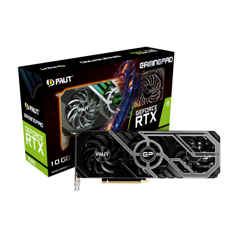 Видео карта PALIT RTX 3080 GamingPro 10GB GDDR6X 1710MHz, 320-bit, 3xDP, 1xHDMI - 4710562241945_3Y-4710562241945_3Y