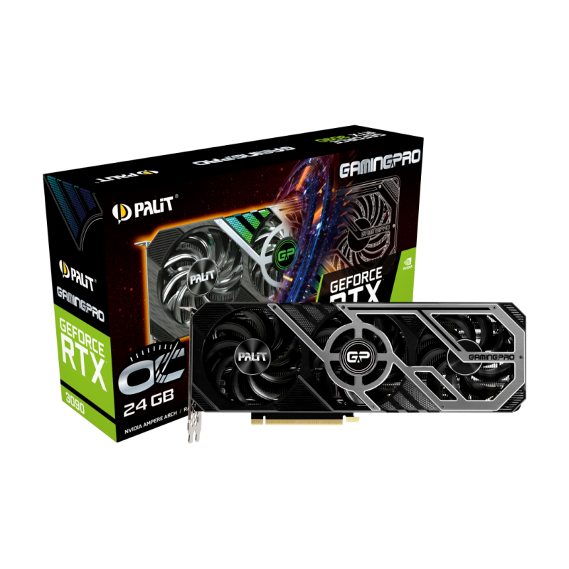 Видео карта PALIT RTX 3090 GAMING PRO OC 24GB GDDR6X 1725MHz 384-bit - NED3090S19SB-132BA