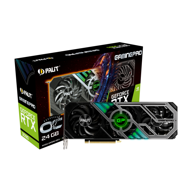Видео карта PALIT RTX 3090 GAMING PRO OC 24GB GDDR6X 1725MHz 384-bit - NED3090S19SB-132BA