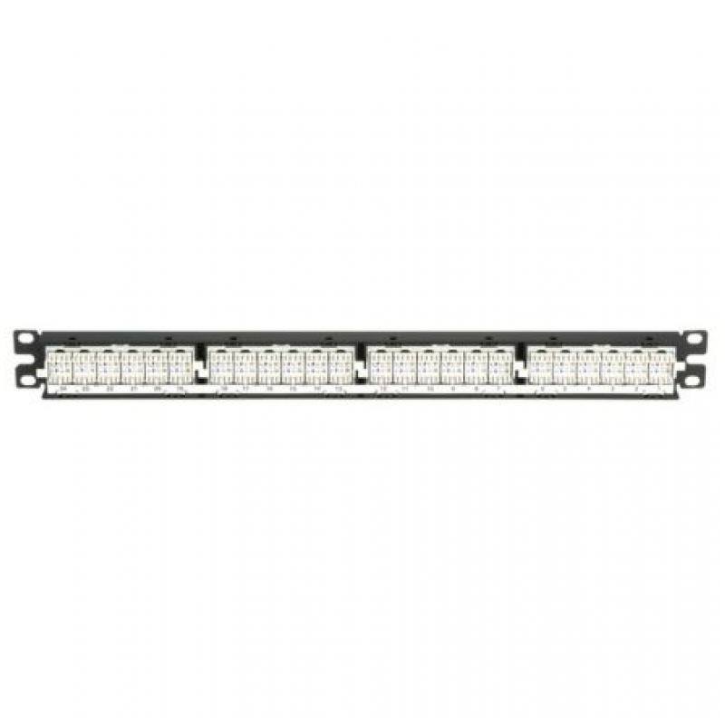 19" 24 port 1U NetKey™ Category 5e preloaded 110 style punchdown patch panel, RoHS complaint-NK5EPPG24Y