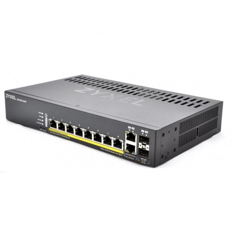 Суич 8-портов ZyXEL GS1920-8HPV2, Gigabit, управляем, PoE-ZYXEL-GS1920-8HPV2