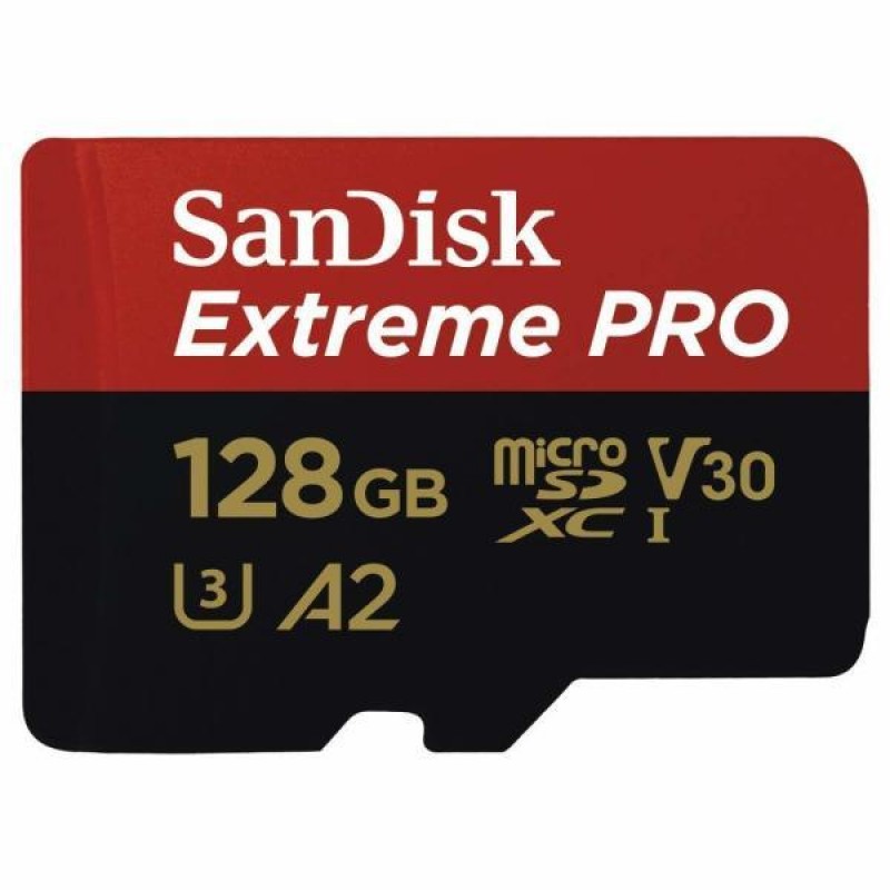 SanDisk Extreme Pro microSDXC 128GB + SD Adapter + Rescue Pro Deluxe 170MB/s A2 C10 V30 UHS-I U3; EAN: 619659169817-SDSQXCY-128G-GN6MA