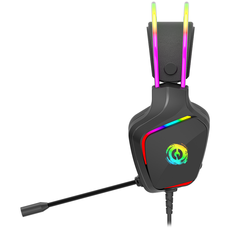 CANYON Darkless GH-9A, RGB gaming headset with Microphone, Microphone frequency response: 20HZ~20KHZ,  ABS+ PU leather, USB*1*3.5MM jack