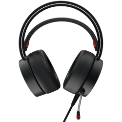 CANYON Gaming headset 3.5mm jack plus USB connector for LED backlight, adjustable microphone and volume control, with 2in1 3.5mm adapter, cable 2M, Black and Orange, 0.36kg