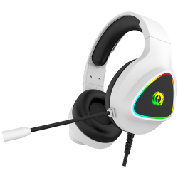 CANYON Shadder GH-6, RGB gaming headset with Microphone, Microphone frequency response: 20HZ~20KHZ,  ABS+ PU leather, USB*1*3.5MM jack plug, 2.0M PVC cable, weight: 300g, White