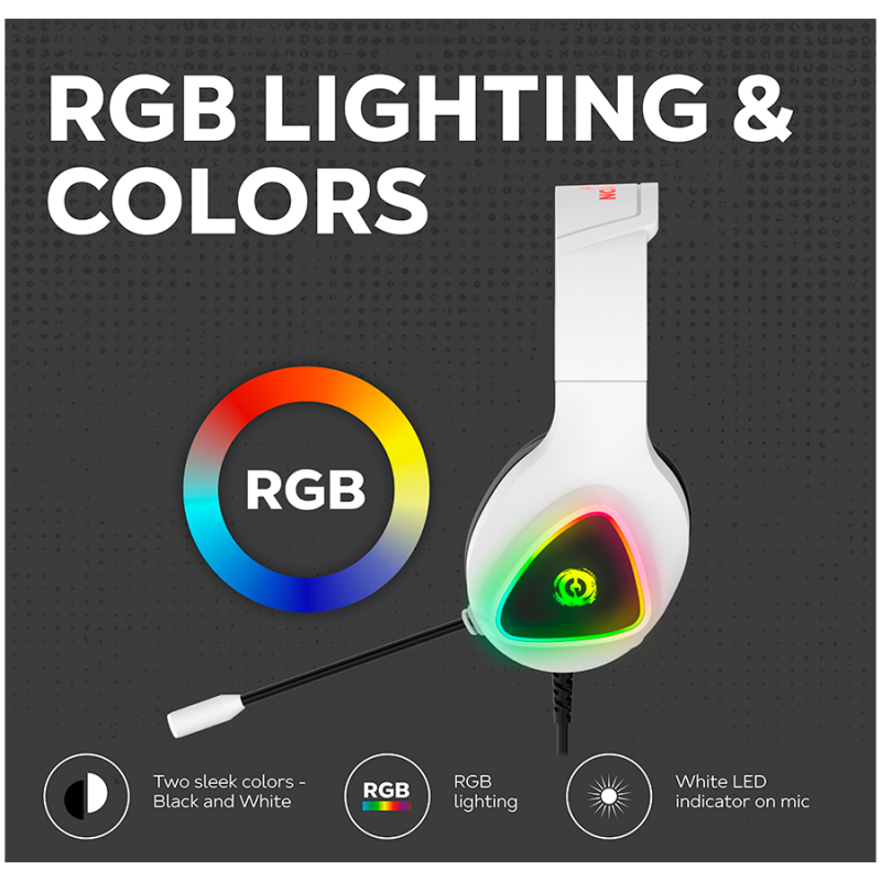 CANYON Shadder GH-6, RGB gaming headset with Microphone, Microphone frequency response: 20HZ~20KHZ,  ABS+ PU leather, USB*1*3.5MM jack