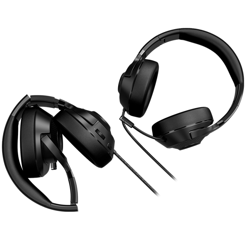 LORGAR Noah 101, Gaming headset with microphone, 3.5mm jack connection, cable length 2m, foldable design, PU leather ear pads, size: