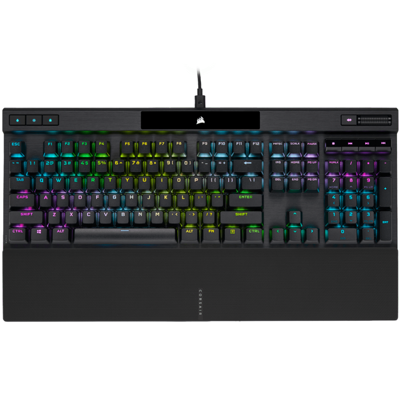 Corsair K70 RGB PRO Optical-Mechanical Gaming Keyboard, Backlit RGB LED, CORSAIR OPX, Black, Black PBT Keycaps, EAN:0840006660163