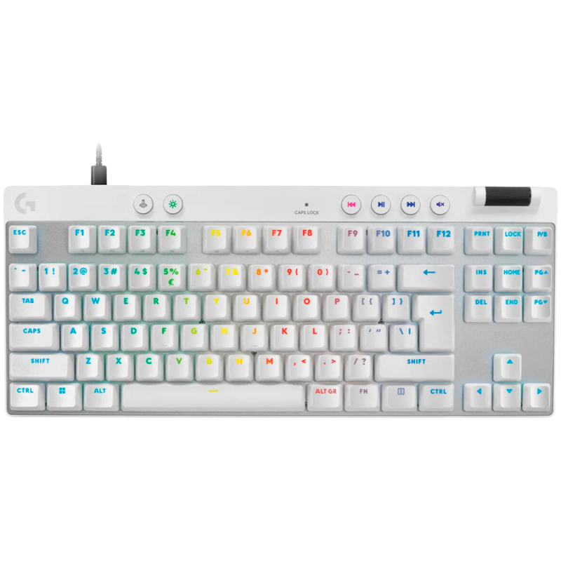 LOGITECH G PRO X TKL RAPID Gaming Keyboard - WHITE - US INT'L - USB - EMEA28i-935 - LINEAR, 920-013242