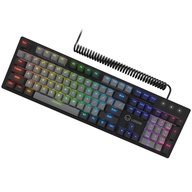 LORGAR Azar 514, Wired mechanical gaming keyboard, RGB backlight, 1680000 colour variations, 18 modes, keys number: 104, 50M clicks, linear